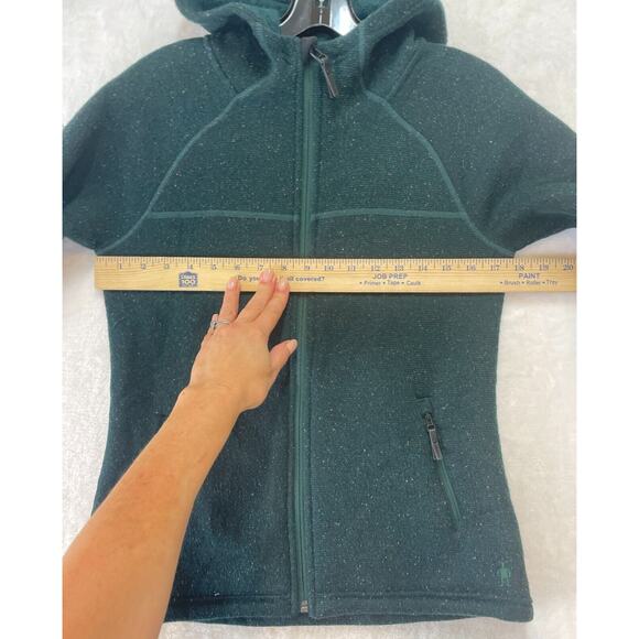 SmartWool Womens XS Hudson Trail Full Zip Fleece Sweater Jacket Hoody Green - Picture 13 of 16